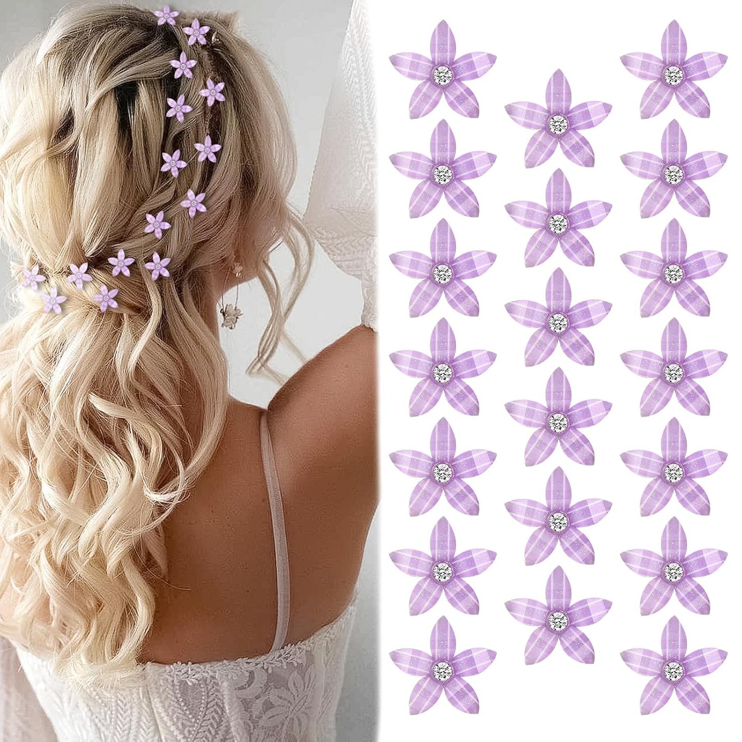 20Pcs Rhinestone Hair Clips