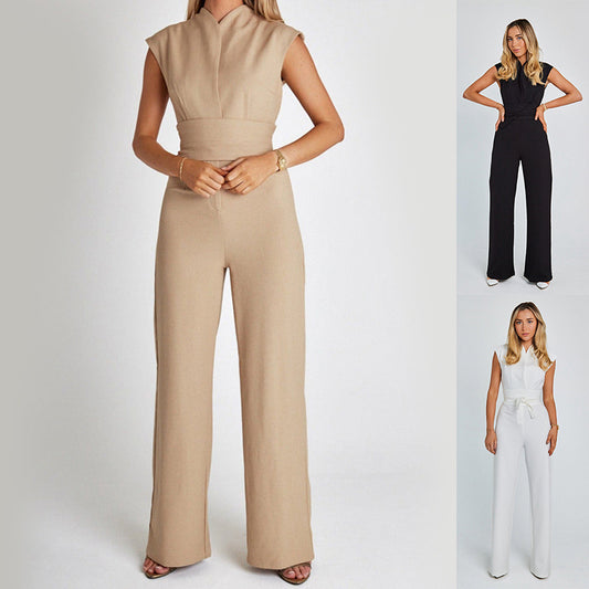 Elegant High-Waist Sleeveless Jumpsuit