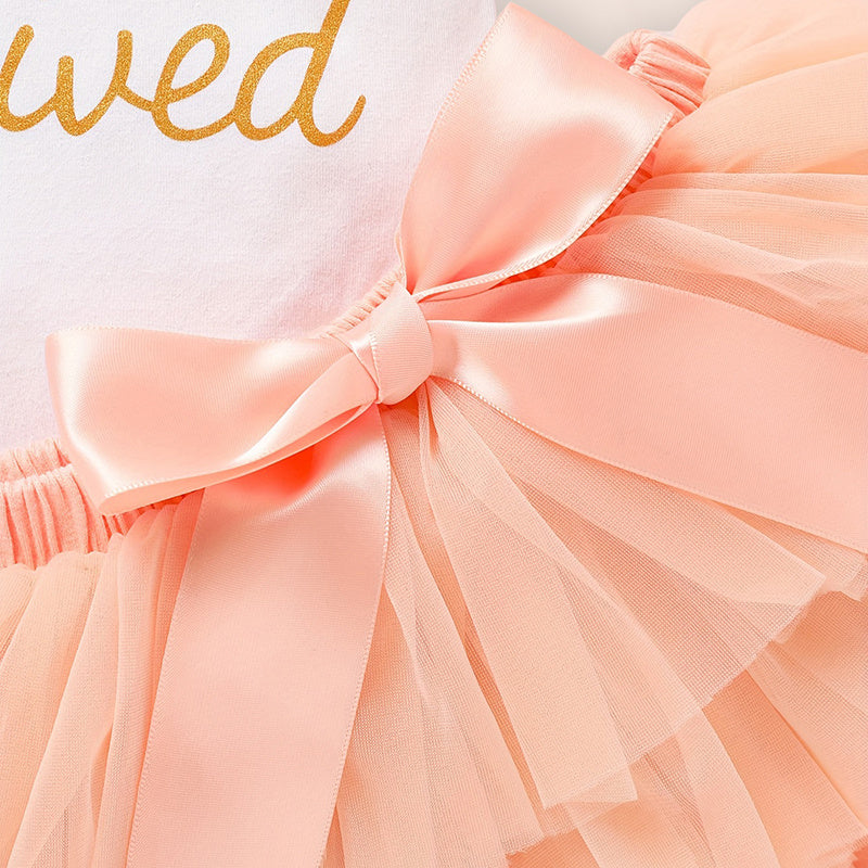 Princess 3-Piece Outfit Set – Romper, Tutu Skirt & Bow Headband