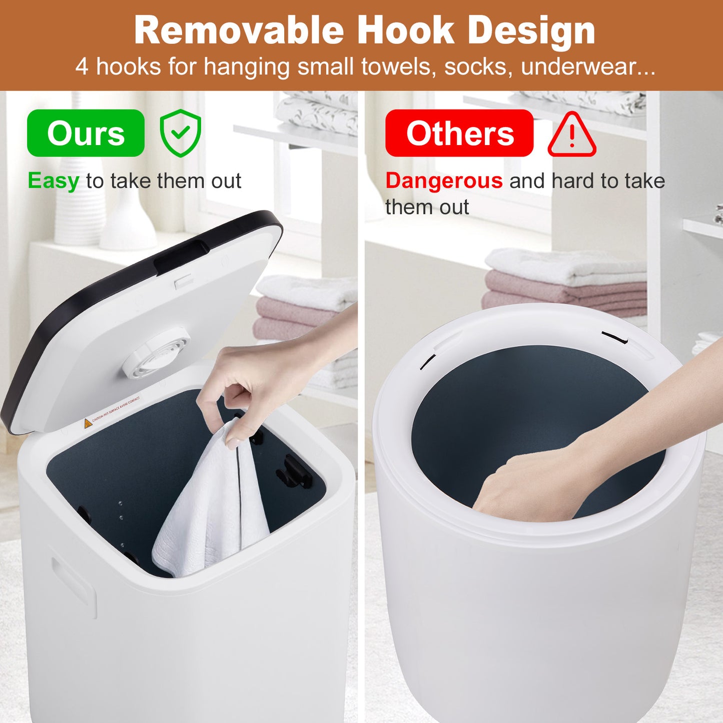 Extra-Large Towel Warmer Bucket – With Timer, LED Display & Even Heating