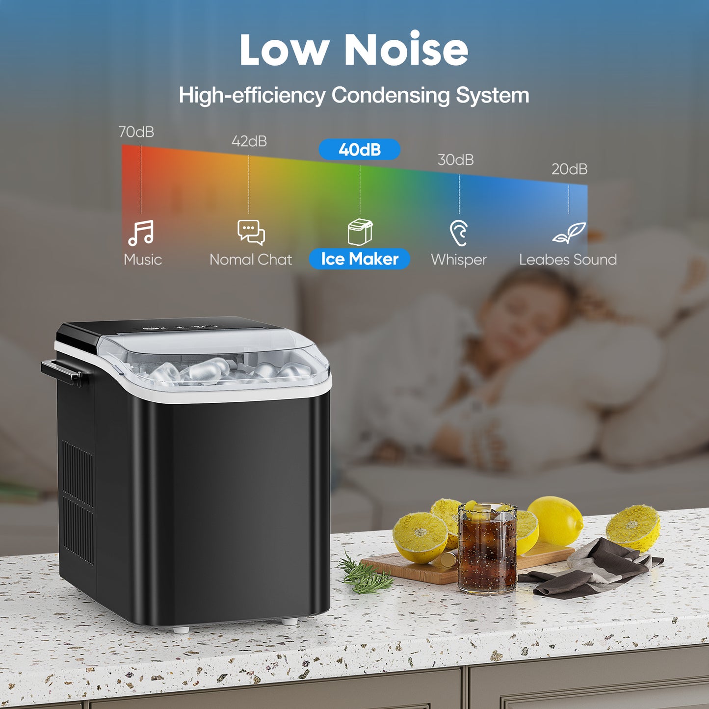 Portable Countertop Ice Maker – Fast, Quiet & Self-Cleaning
