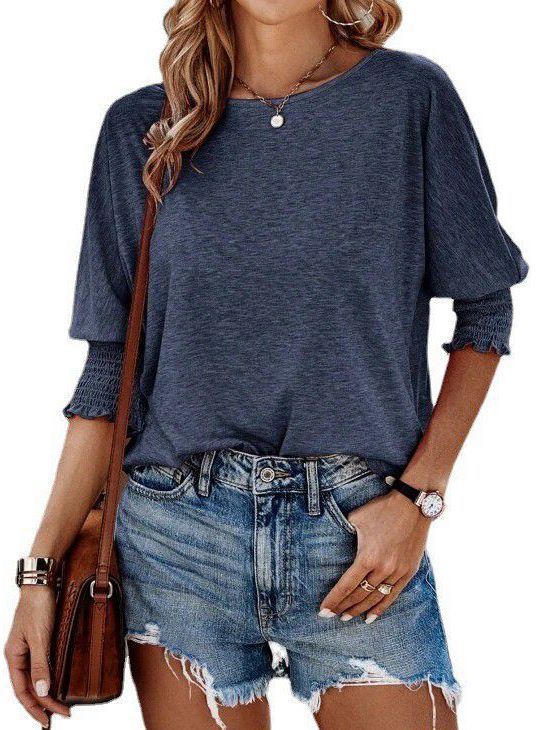 Women's Casual Smocked Sleeve Blouse