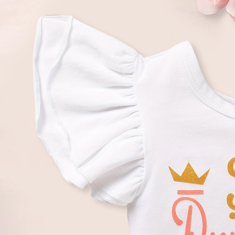 Princess 3-Piece Outfit Set – Romper, Tutu Skirt & Bow Headband