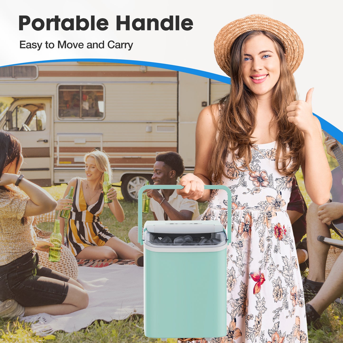 Portable Countertop Ice Maker – Fast, Quiet & Self-Cleaning