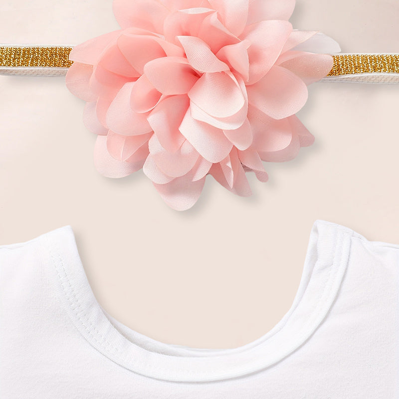 Princess 3-Piece Outfit Set – Romper, Tutu Skirt & Bow Headband