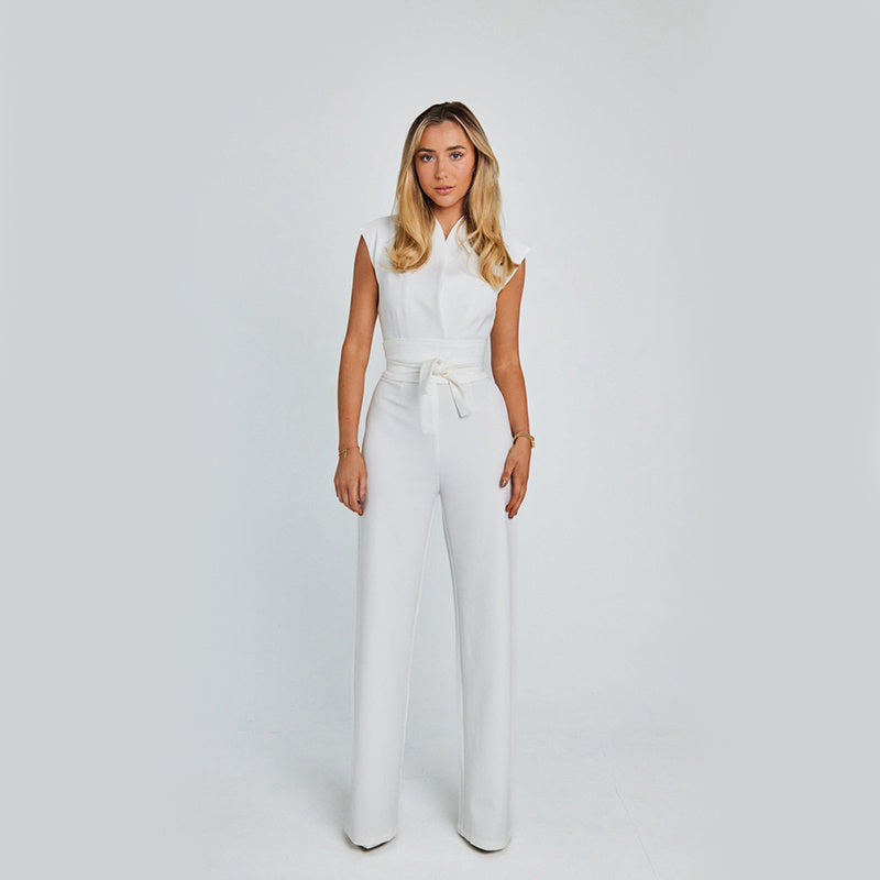 Elegant High-Waist Sleeveless Jumpsuit