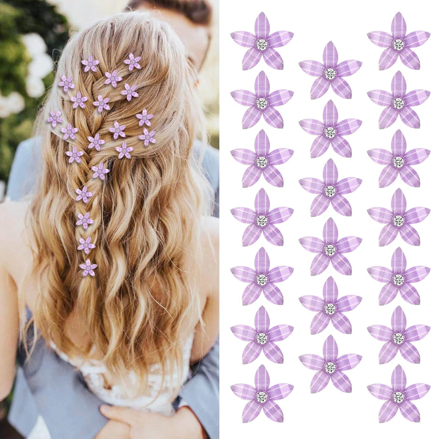 20Pcs Rhinestone Hair Clips