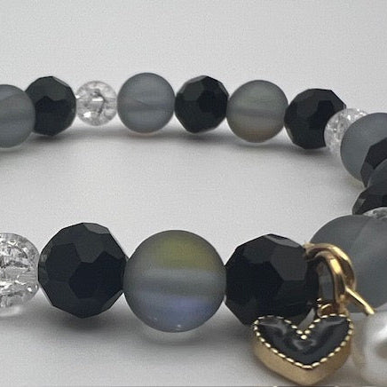 Luxe Noir Heart Bracelet