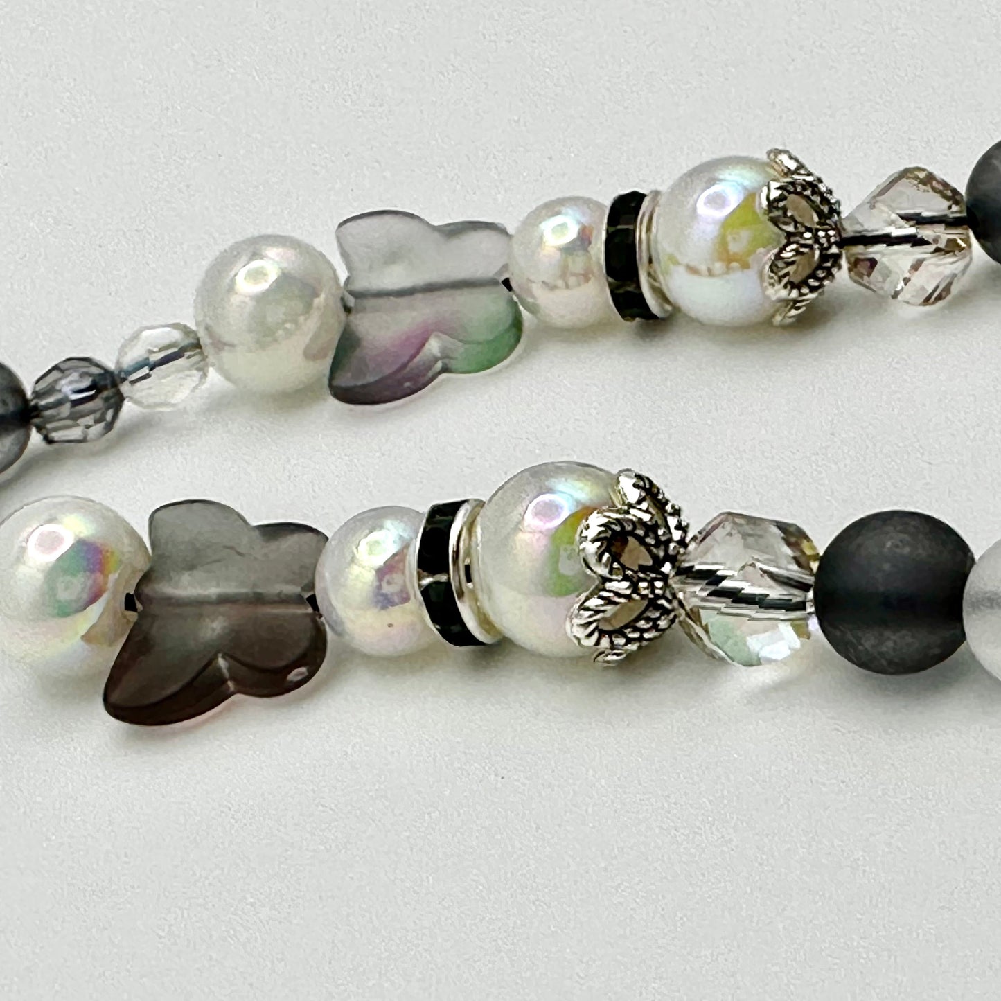 Silver Winter Butterfly Phone Charm