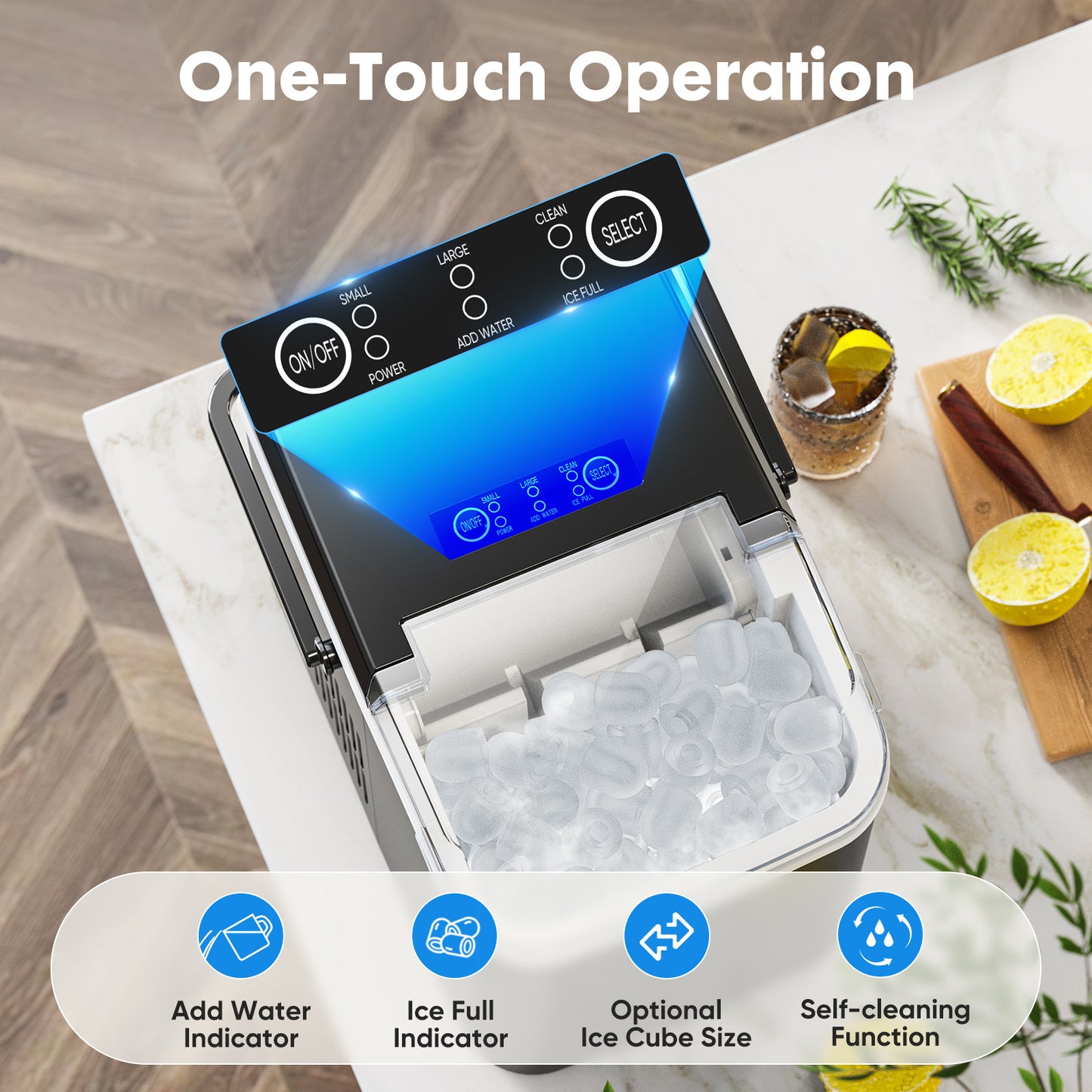 Portable Countertop Ice Maker – Fast, Quiet & Self-Cleaning