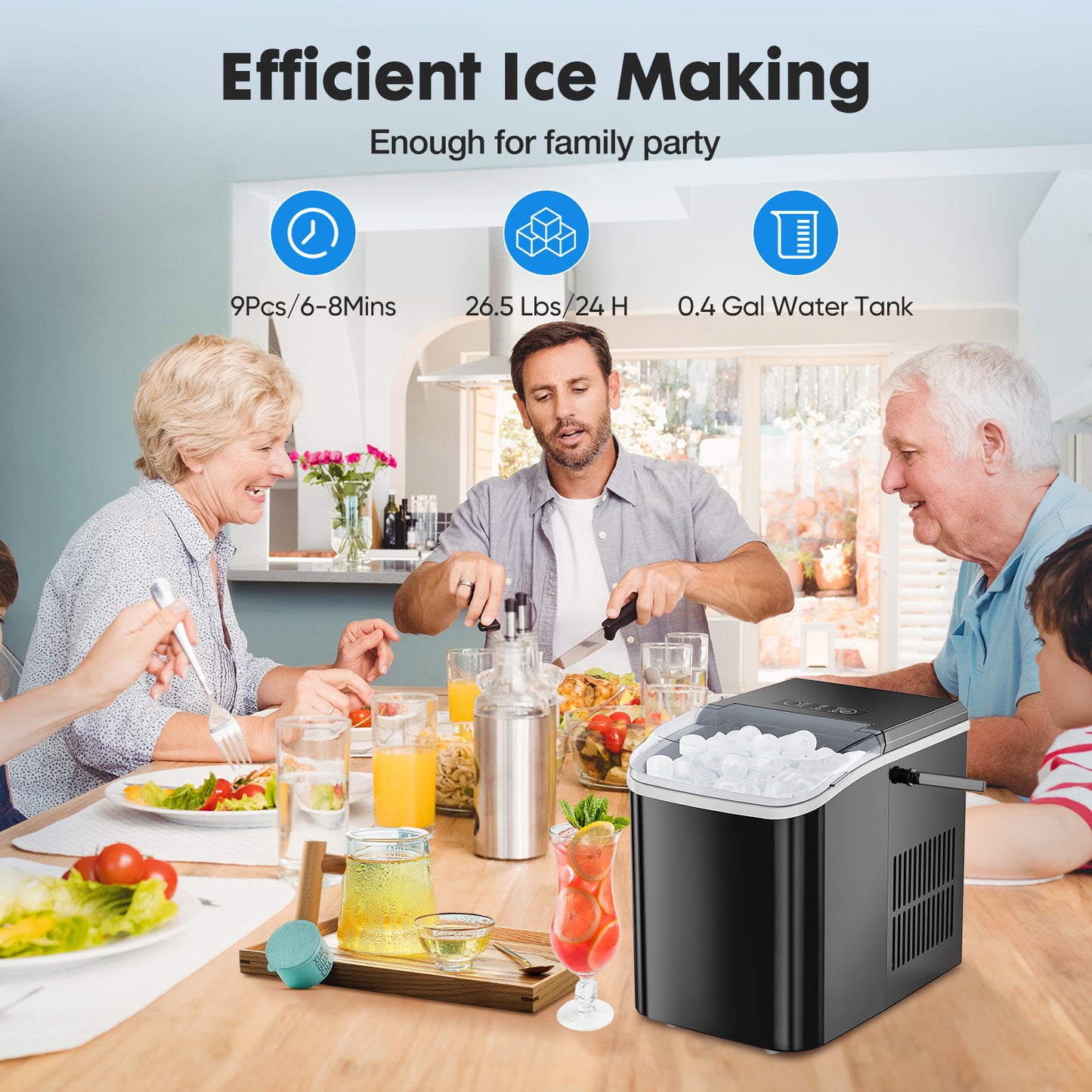 Portable Countertop Ice Maker – Fast, Quiet & Self-Cleaning
