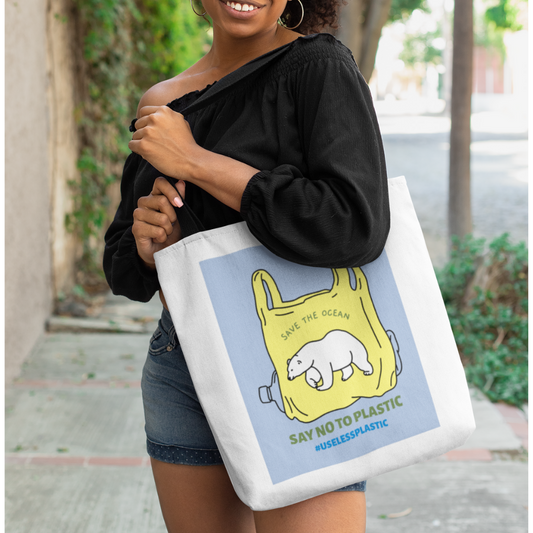 Save Earth Polar Bear Tote Bag
