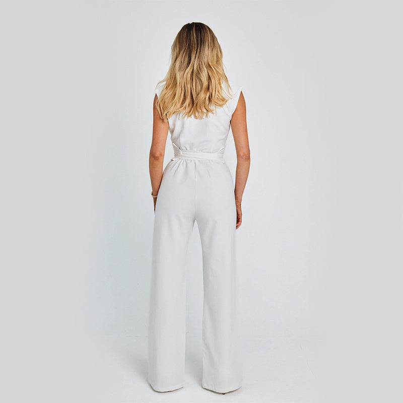 Elegant High-Waist Sleeveless Jumpsuit