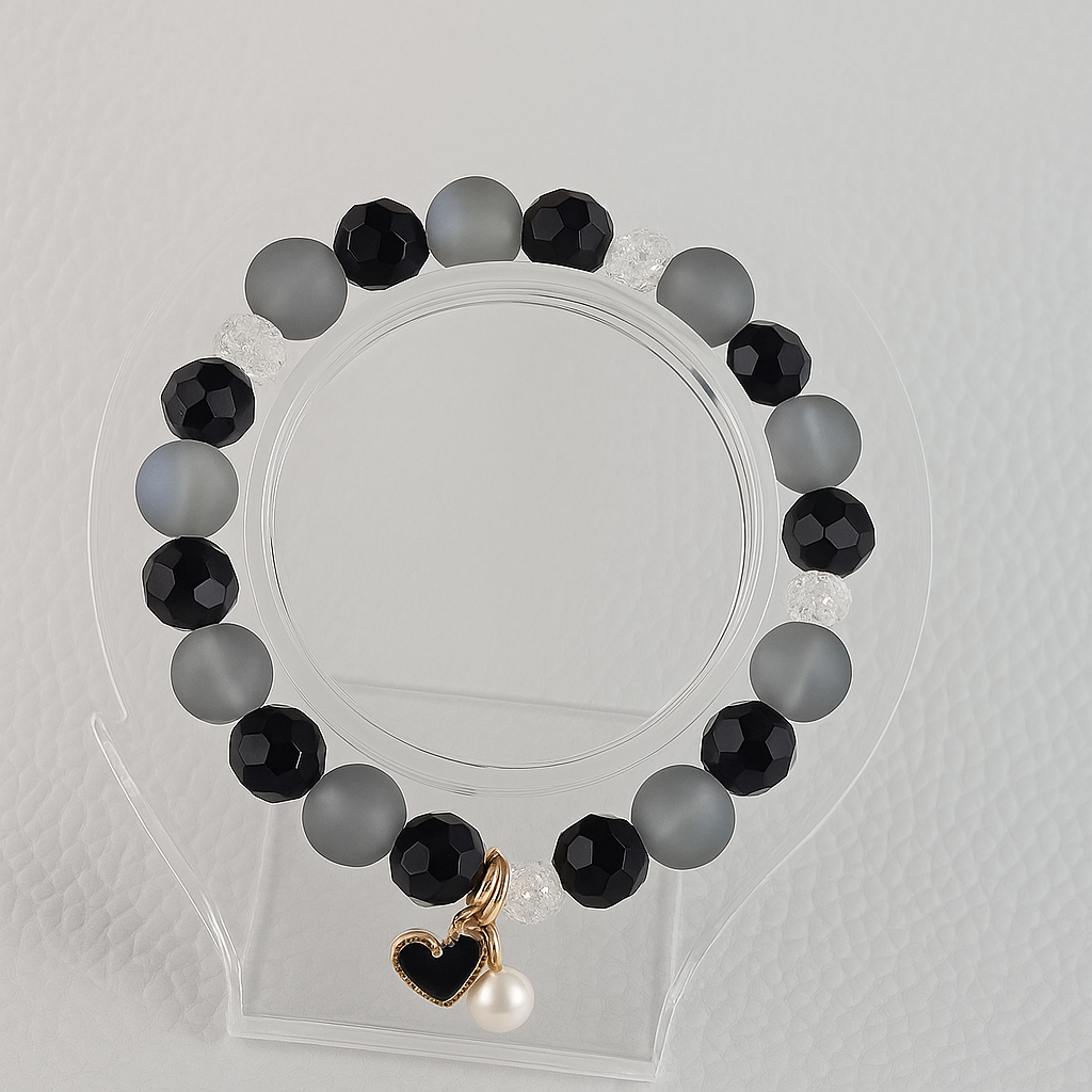 Luxe Noir Heart Bracelet