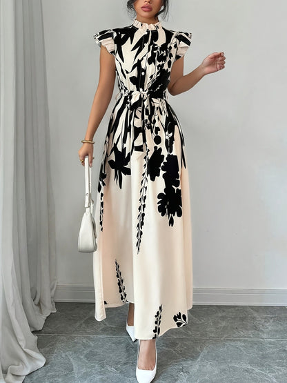 Ink Petal Midi Dress
