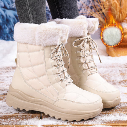 Cozy Winter Lace-Up Snow Boots