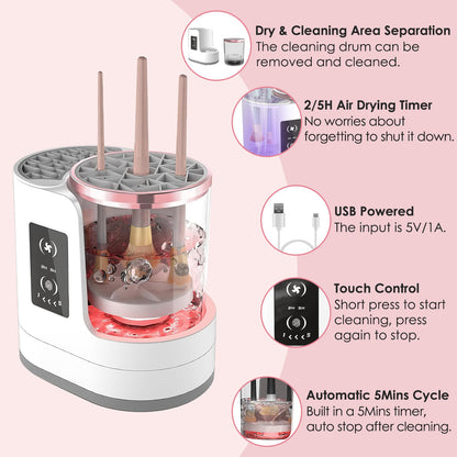 4-in-1 Electric Makeup Brush Cleaner & Dryer with UV Disinfection
