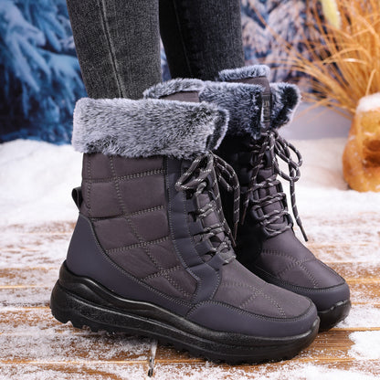 Cozy Winter Lace-Up Snow Boots