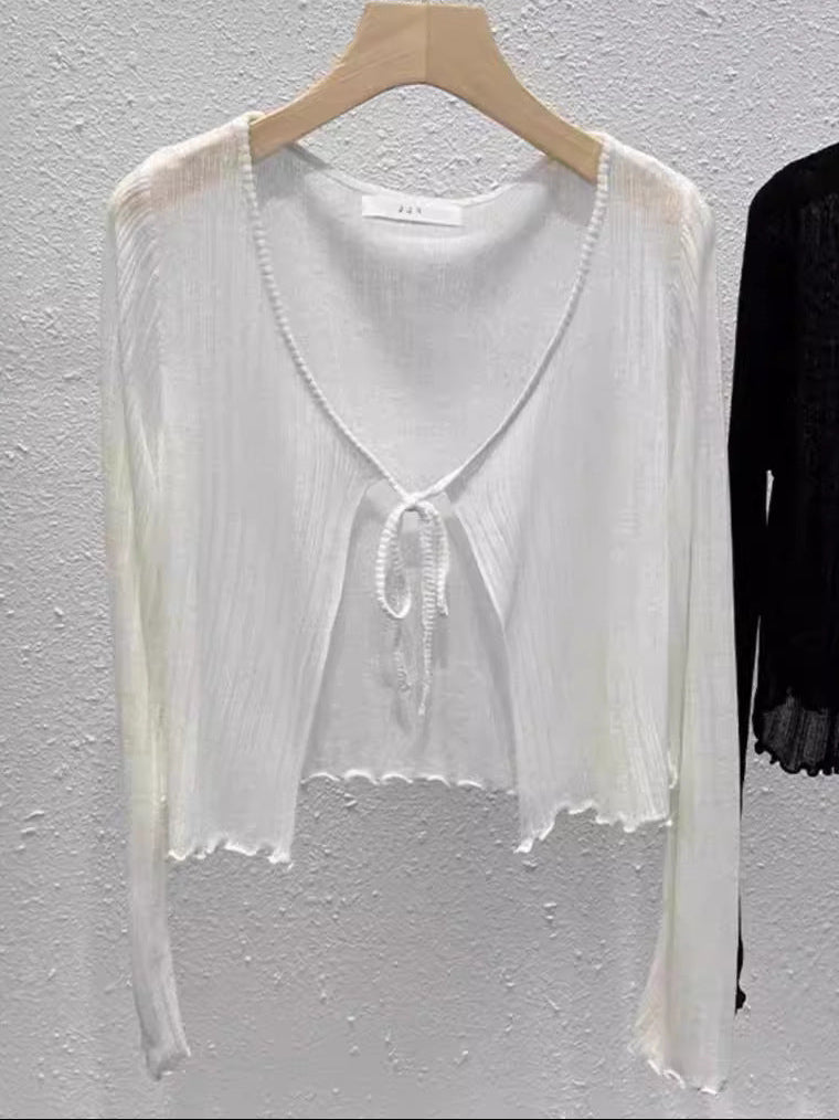 Luna Tie-Front Sheer Cardigan