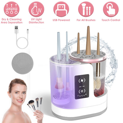 4-in-1 Electric Makeup Brush Cleaner & Dryer with UV Disinfection