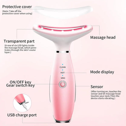 3-in-1 Neck & Face Sculpting Massager with Heat & Vibration