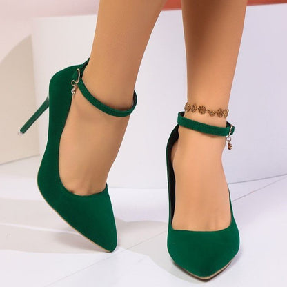 Velvet Elegance Ankle-Strap Heels