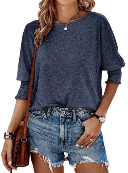 Women's Casual Smocked Sleeve Blouse