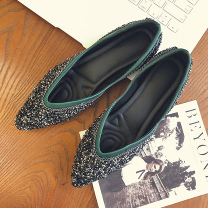 GlamAura Glitter Flats