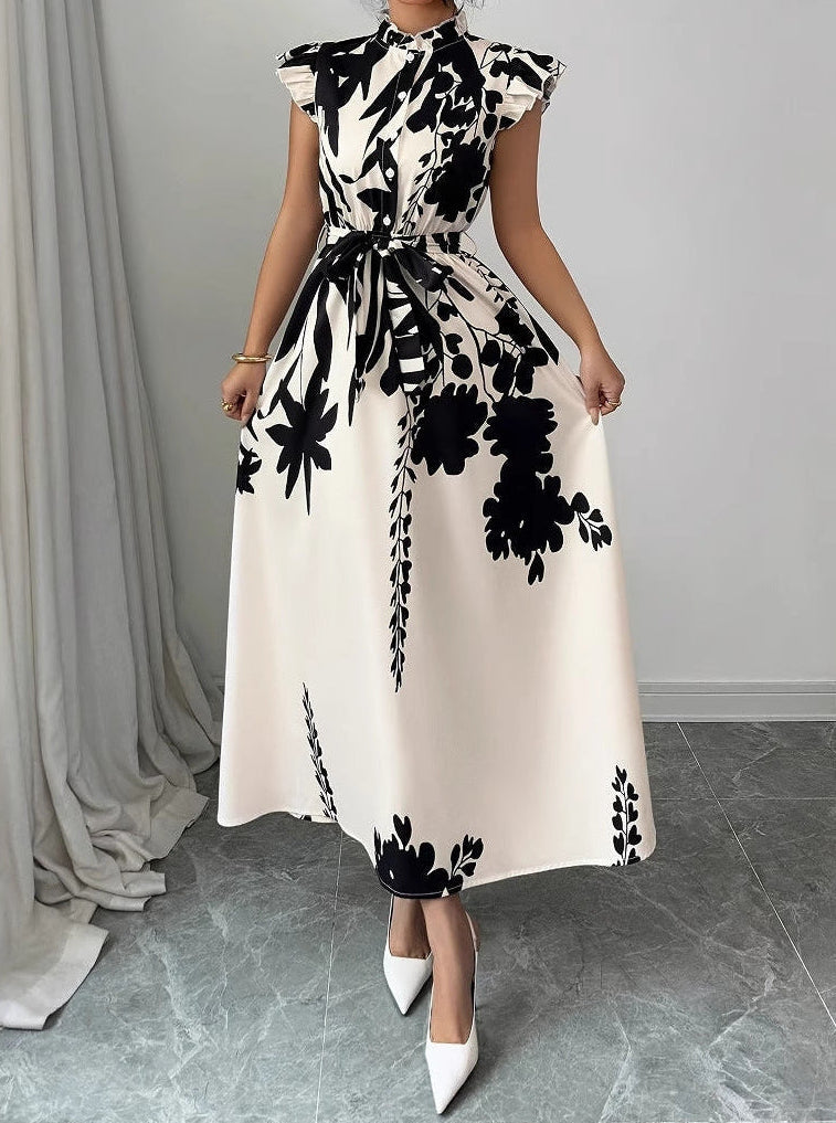 Ink Petal Midi Dress
