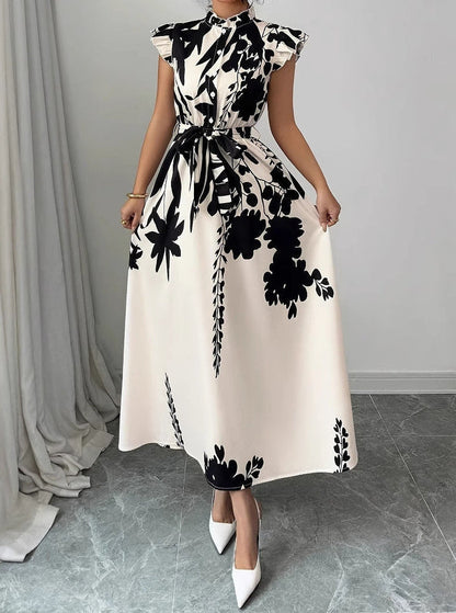 Ink Petal Midi Dress
