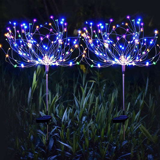 LED Solar Firework Garden Lamps 2Pcs