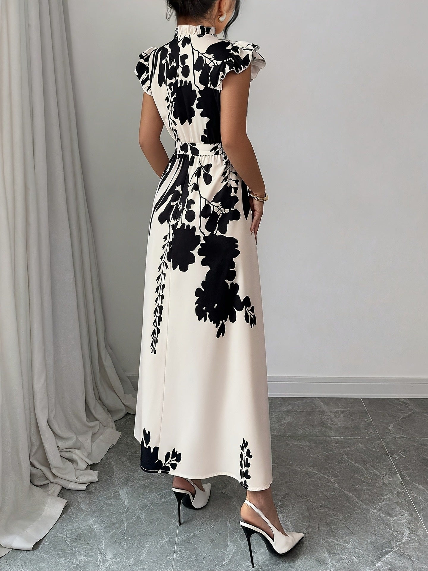 Ink Petal Midi Dress
