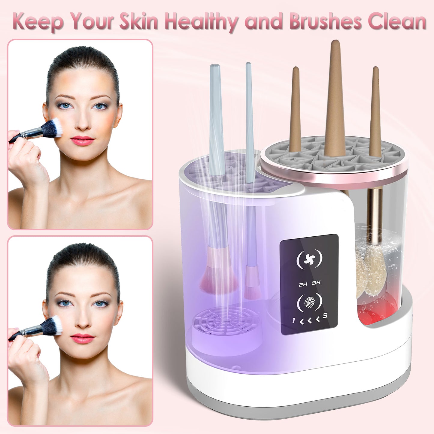4-in-1 Electric Makeup Brush Cleaner & Dryer with UV Disinfection