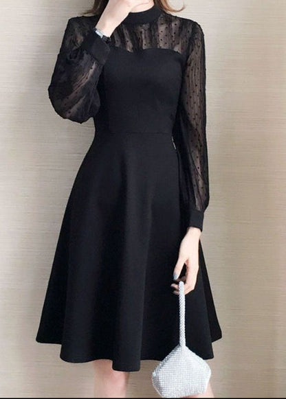 Midnight Sheer Elegance Dress