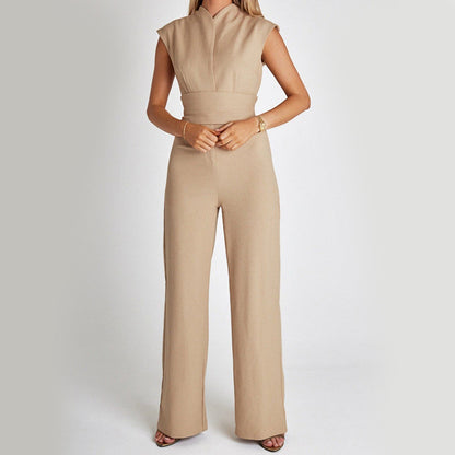 Elegant High-Waist Sleeveless Jumpsuit