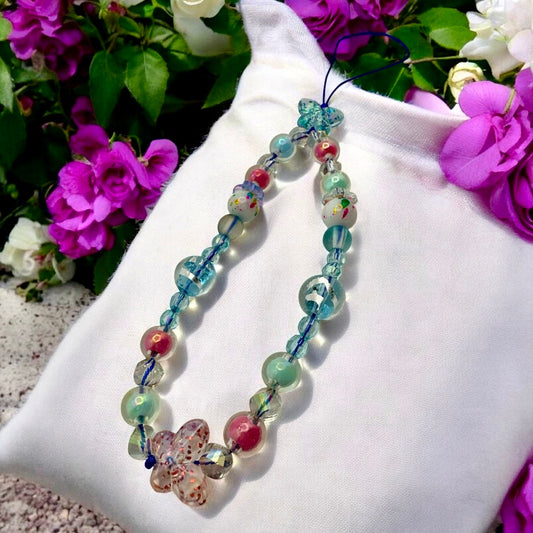 Sapphire Bloom Phone Charm