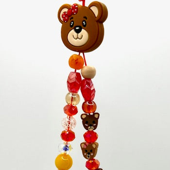 Teddy Bear Beaded Phone Charm