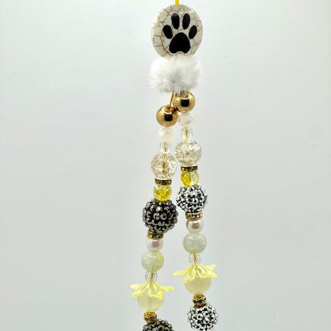 Paw Print Beaded Phone Charm