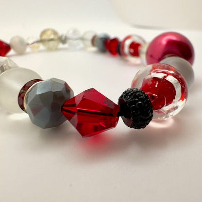 Red Bow Beaded Phone Charm