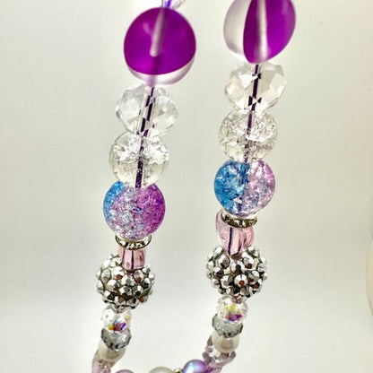 Purple Bow Beaded Phone Charm