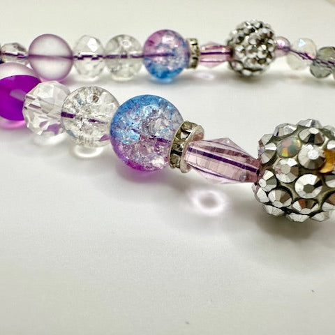 Purple Bow Beaded Phone Charm