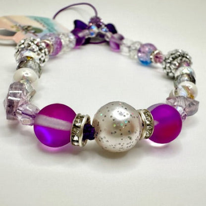 Purple Bow Beaded Phone Charm