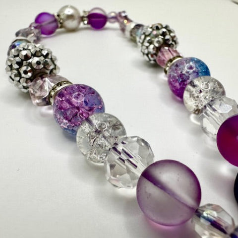 Purple Bow Beaded Phone Charm