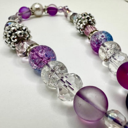 Purple Bow Beaded Phone Charm