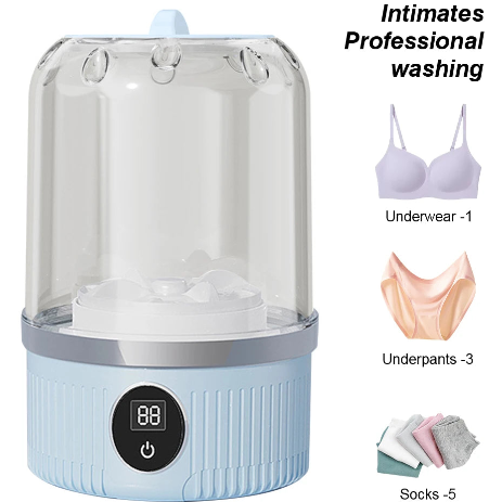 Mini Portable Laundry Washer with Rechargeable Battery & Laundry Cup