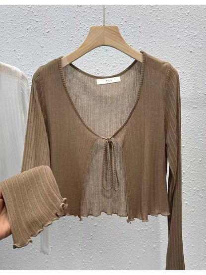 Luna Tie-Front Sheer Cardigan