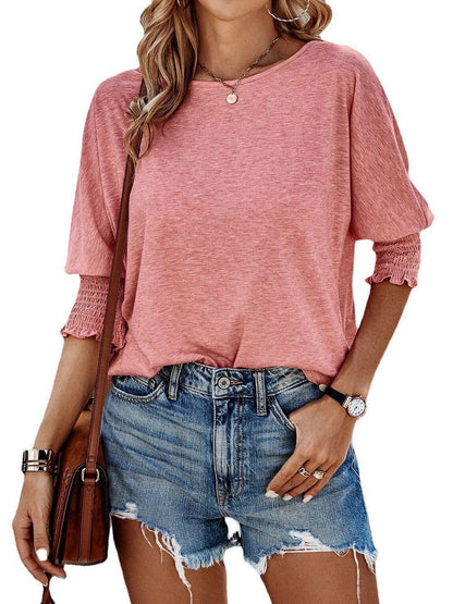 Women's Casual Smocked Sleeve Blouse