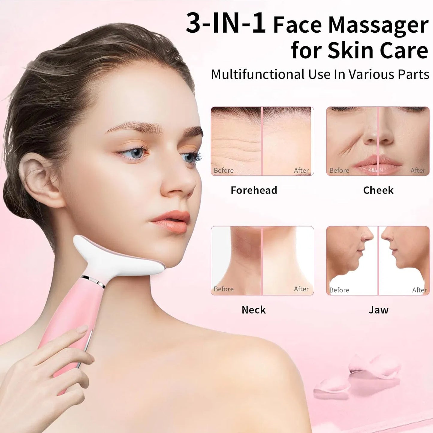 3-in-1 Neck & Face Sculpting Massager with Heat & Vibration