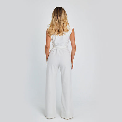 Elegant High-Waist Sleeveless Jumpsuit