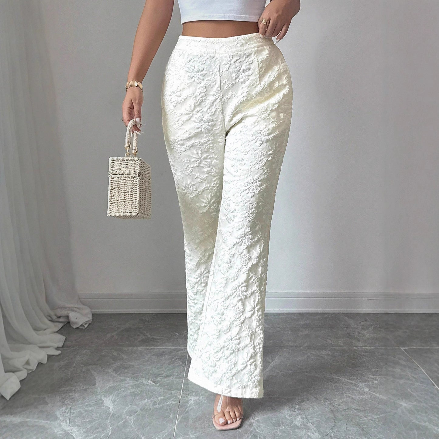 Cloud Soft Jacquard Flare Pants